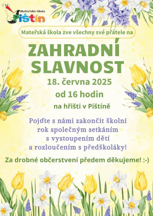 leták zahradní slavnost